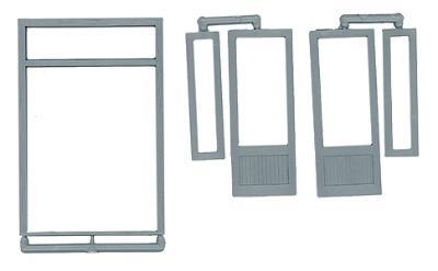 Grandt Line 3632 O Scale Double Door w/Windows & Transom -- Scale 70 x 90" 178 x 229cm