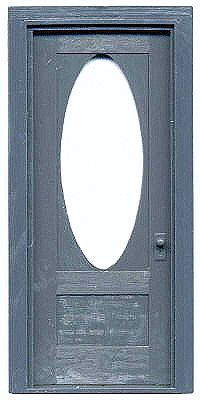 Grandt Line 3637 O Scale Residence Door w/Frame & Oval Window -- pkg(2)