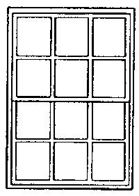 Grandt Line 3704 O Scale Double-Hung Windows -- 12-Pane - Scale 36 x 56" 91.4 x 142cm pkg(4)