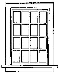 Grandt Line 3707 O Scale Double-Hung Windows -- 16 Pane, 36 x 56"