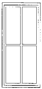 Grandt Line 3717 O Scale Double-Hung Factory Windows for Masonry Buildings -- Four-Pane, Scale 42 x 91" 107 x 231cm pkg(4)