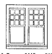Grandt Line 3728 O Scale Rio Grande Southern-Style Depot Windows -- 51.6 x 51" Double, 1/9 Light
