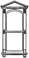 Grandt Line 3731 O Scale Victorian Two-Pane Window - Scale 30 x 72" 76.2 x 183cm -- With Triangular Pediment pkg(2)