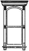 Grandt Line 3733 O Scale Victorian Two-Pane Window - Scale 30 x 72" 76.2 x 183cm pkg(2) -- With Flat Box Pediment