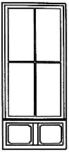 Grandt Line 3734 O Scale Commercial Storefront Windows -- Double, 64" x 12'