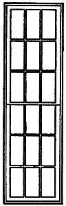 Grandt Line 3740 O Scale Double-Hung Masonry Windows -- 18-Pane, 50 x 164"