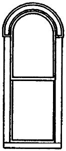 Grandt Line 3745 On3 Scale Single Roundtop Window -- 2 x 6'
