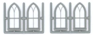 Grandt Line 3757 O Scale Gothic Window pkg(4) -- 5-Light