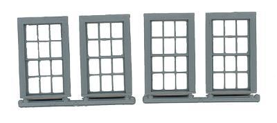 Grandt Line 3762 O Scale Double-Hung Windows -- 6-Over-6 - Scale 30 x 56" 76.2 x 142cm pkg(4)