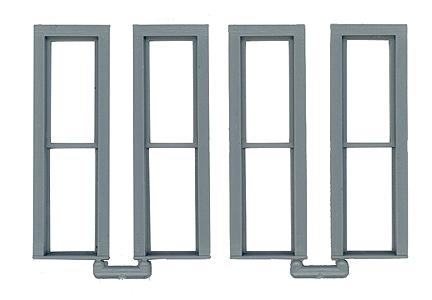Grandt Line 3767 O Scale Double-Hung Windows -- Narrow; 2 Over 2 18 x 78" pkg(4)