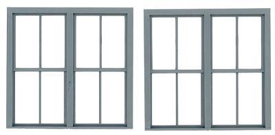 Grandt Line 3769 O Scale Double-Hung Windows -- 2-Over-2 - Scale 78 x 78" 198 x 198cm pkg(2)