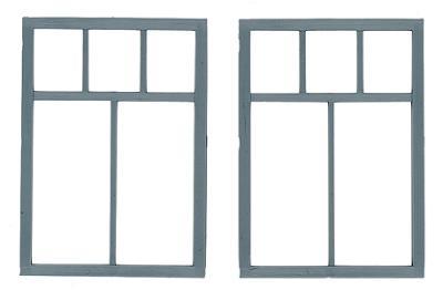 Grandt Line 3770 O Scale Commercial Windows -- 5-Pane, Scale 56 x 82" 142 x 208cm pkg(2)