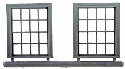 Grandt Line 3773 O Scale Windows -- Double-Hung, 8-Over-8, Scale 35 x 45" 88.9 x 114cm pkg(4)