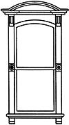 Grandt Line 3925 G Scale Window -- Victorian 2-Pane Arch w/"Glass"