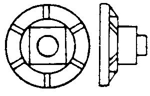 Grandt Line 44 O Scale Square Nut-Washer -- 2-1/8" Nut, 5" Ribbed Washer