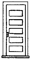Grandt Line 5021 HO Scale Door -- 30" Five-Panel w/Frame