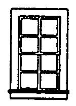 Grandt Line 5030 HO Scale Window -- Double-Hung, 8-Pane - Scale 27 x 48" 68.6 x 122cm pkg(8)