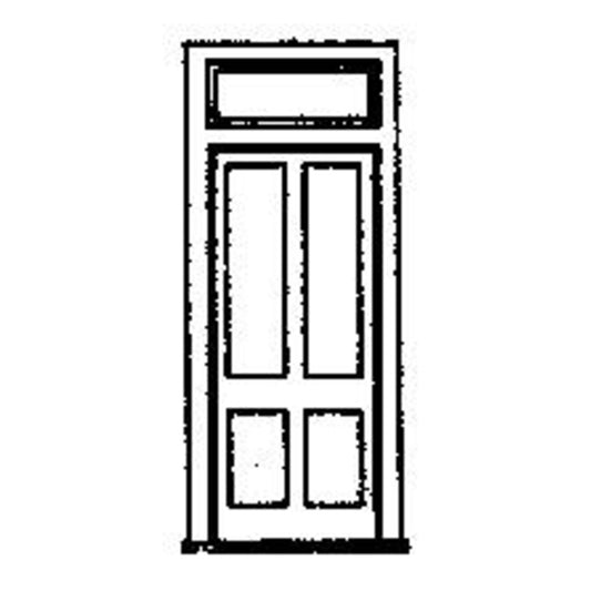 Grandt Line 5058 HO Scale Doors -- With Frame & Transom - DRGW Station Style pkg(3)