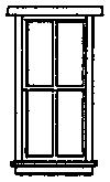 Grandt Line 5060 HO Scale Windows -- Station-Style, 4-Pane , Scale 30 x 69" 76.2 x 175cm pkg(8)
