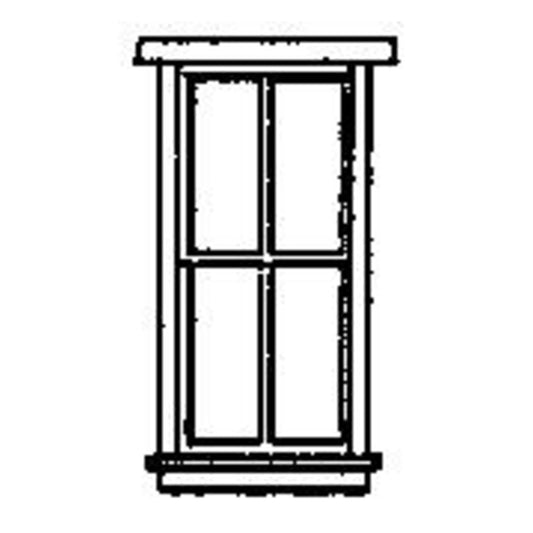Grandt Line 5060 HO Scale Windows -- Station-Style, 4-Pane , Scale 30 x 69" 76.2 x 175cm pkg(8)