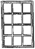 Grandt Line 5077 HO Scale Window -- Single-Sash, 12-Pane, Scale 72 x 103" 183 x 262cm pkg(4)