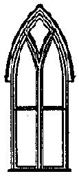 Grandt Line 5087 HO Scale Window -- Gothic Church & Residence - Scale 48 x 114" 122 x 290cm pkg(4)