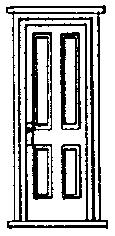 Grandt Line 5088 HO Scale Door -- Station Style w/4 Panels 30" x 7'6" pkg(3)