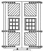 Grandt Line 5102 HO Scale Door -- Engine House Scale 6'6" x 14'6" w/Hinges; pkg(4)