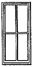 Grandt Line 5140 HO Scale Windows -- Double-Hung, Four-Pane Factory, Scale 42 x 91" 107 x 231cm pkg(4)