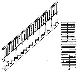 Grandt Line 5176 HO Scale 35-Degree Concrete & Steel Staircase -- With Open Risers