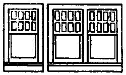 Grandt Line 5194 HO Scale Windows -- Rio Grande Southern Depot Style 9 Pane 32 x 53 & 18 Pane 58 x 53"