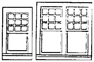 Grandt Line 5199 HO Scale Windows -- Rio Grande Southern Depot Style: 10-Pane 24 x 44" & 20-Pane 51-1/2 x 51"
