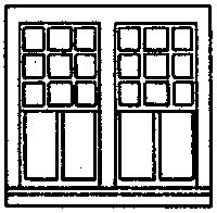 Grandt Line 5203 HO Scale Windows -- Rio Grande Southern Ophir Station Style, 22-Pane, Scale 36 x 82" pkg(4)