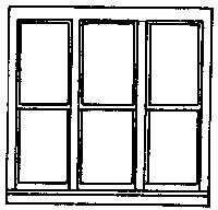 Grandt Line 5204 HO Scale Windows -- Six-Pane, Double-Hung, Triple 100 x 92"