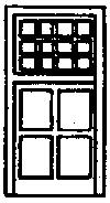 Grandt Line 5209 HO Scale Windows -- Double-Hung 16-Pane, Scale 34 x 67" 86.4 x 170cm pkg(7)