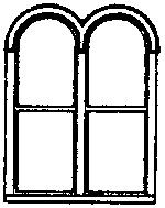 Grandt Line 5212 HO Scale Windows -- Double Round-Top pkg(4)