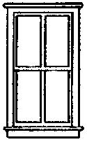 Grandt Line 5215 HO Scale Windows -- Double, 4-Pane, Scale 30 x 62" 76.2 x 157cm pkg(8)