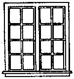 Grandt Line 5222 HO Scale Windows -- Double, 16-Pane, Scale 59 x 64" 150 x 163cm pkg(4)