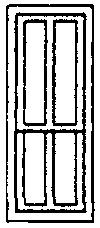 Grandt Line 5250 HO Scale Windows -- Double-Hung, 4-Pane pkg(8)