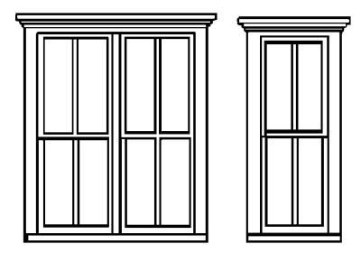 Grandt Line 5264 HO Scale Window -- 4-Pane Single, 8-Pane Double pkg(2)