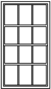 Grandt Line 5276 HO Scale Masonry Windows pkg(8) -- 6-Over-6, Scale 36 x 68" 91.4 x 173cm