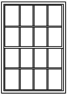 Grandt Line 5277 HO Scale Masonry Windows pkg(8) -- 8-Over-8, Scale 48 x 68" 122 x 173cm