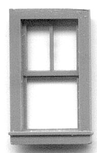 Grandt Line 5284 HO Scale Double-Hung Windows -- 2-Over-1, Scale 28 x 48" 71.1 x 122cm pkg(9)