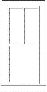 Grandt Line 5285 HO Scale Double Hung Windows -- 2-Over-1, Scale 28 x 64" 71.1 x 163cm pkg(9)
