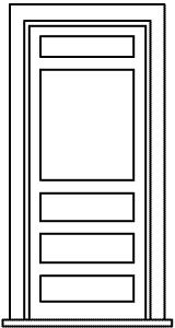 Grandt Line 5292 HO Scale Door w/Frame, Window 34"x 6'-10" pkg(2)