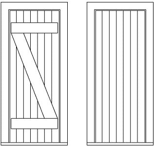 Grandt Line 5293 HO Scale Z-Braced Plank Door & Frame pkg(2) -- Scale 30 x 66" 76.2 x 168cm