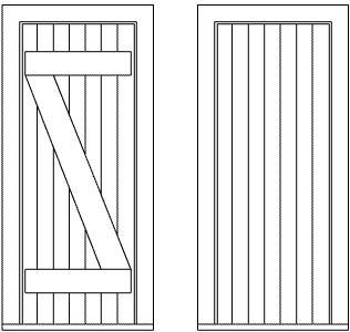 Grandt Line 5293 HO Scale Z-Braced Plank Door & Frame pkg(2) -- Scale 30 x 66" 76.2 x 168cm