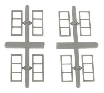 Grandt Line 5300 HO Scale Horizontal Window 3-Pane pkg(8)