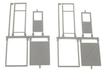 Grandt Line 5301 HO Scale Paneled Door Set w/Transom & Crossbraced Door pkg(2)
