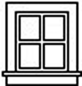 Grandt Line 5305 HO Scale Window Attic 4-Pane -- 27" x 30"